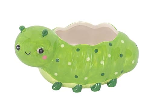 Image of Sass & Belle Caterpillar Mini Planter - Whimsical Decorative Plant Pot for Small Indoor Plants – Cute Bulb Planter & Mini Home Accessory