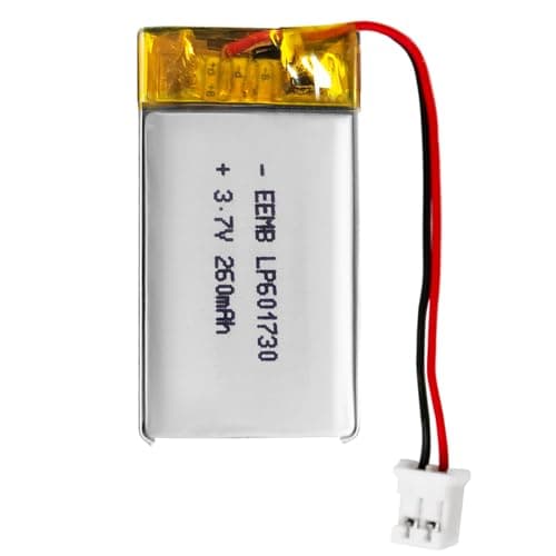 Image of EEMB Lithium Polymer battery 3.7V 260mAh 601730 Lipo Rechargeable Battery Pack with wire JST Connector-confirm device & connector polarity before purchase