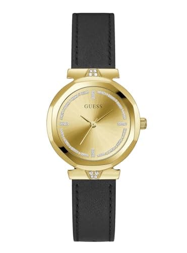 Image of GUESS Women's Watch Rumour Leather, Gold, Strap.