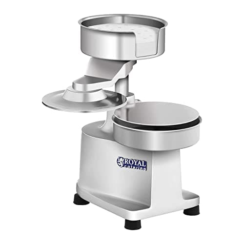 Image of Royal Catering Burger Patty Maker Hamburger Press RCHM-150 (Ø 150 mm for 200 g Patties, Stainless Steel, Incl. 500 Separation Papers, Non-Slip Rubber feet)