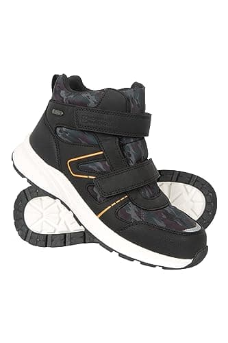 Image of Mountain Warehouse Jupiter Kids Adaptive Waterproof Walking Boots - Trainer Shoes with Adjustable Straps for Boys & Girls Orange Mix Kids Shoe Size 11 UK