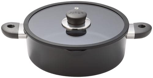 Image of Judge Vista Ceramic 24cm Shallow Casserole Pan – 2.5L, Aluminium Base with Non-Stick Ceramic Coating, Stay Cool Handles, Induction Suitable, Dishwasher Safe