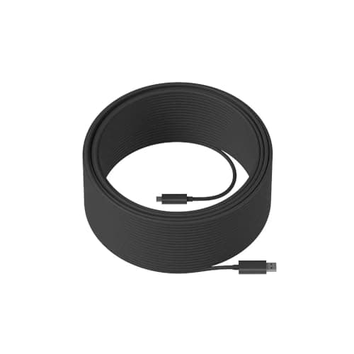 Image of Logitech 939-001802 Strong USB Cable (45m) Extended-Length SuperSpeed USB 3.1 Gen 2, Type A to Type C, 10Gbps, Active Optical Cable, Plenum Rated – Graphite (Renewed)