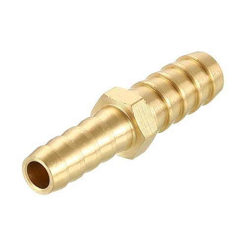 Image of Rebower 1 Pack Brass Hose Barb to Adapter, 1/4" Barb x 1/4" for Industrial, Automotive, Fluid Transfer, Home Gardening, Water Treatment