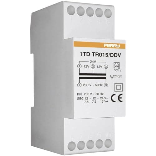 Image of Perry 1TDTR015/DDV Continuous Service Transformer 15Va, White
