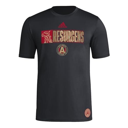 Image of adidas Men's Atlanta United MLS Short Sleeve T-Shirt, Black/Red Atlanta United, Small