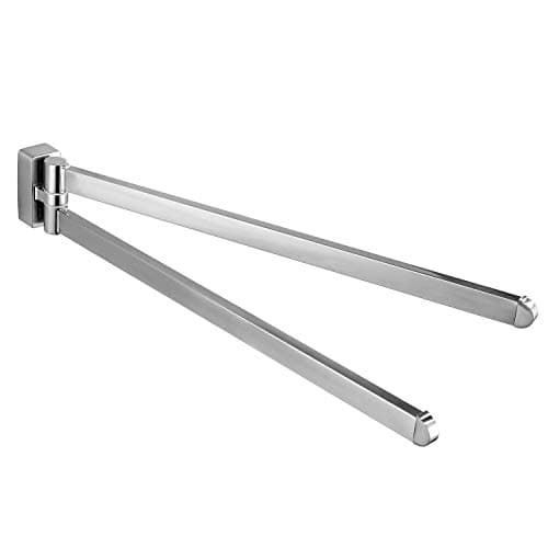 Image of BGL Brushed Nickel Towel Rack – 304 Stainless Steel Wall-Mounted, 180° Swivel Double Arms, Anti-Slip End Caps, Space-Saving, Easy Installation, Modern Design