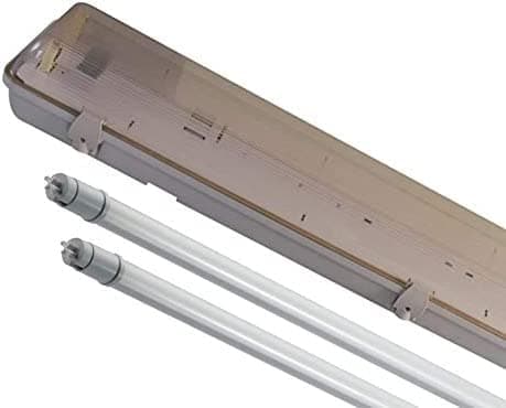 Image of 4FT Twin LED 2 X 18W Non Corrosive Weatherproof Fluorescent Light Fitting IP65 Energy EFFICIENT Outdoor Strip Light - Ideal for GARAGES, Workshop, Sheds, GREENHOUSES OR Commercial Applications