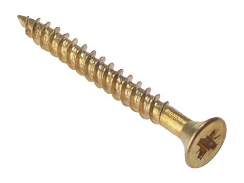 Image of ForgeFix General-Purpose Twin Thread Screws | 1 1/2" x 6 | Electro Brassed Plated | Box 200