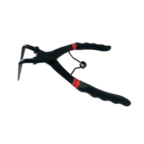 Image of Emsmil Internal Snap Ring Circlip Pliers 90 Degree Bent Long Nose Carbon Steel Plier Rust Resistant Retaining Remover for Car Motorcycle Truck Hydraulic Master Cylinder 190mm