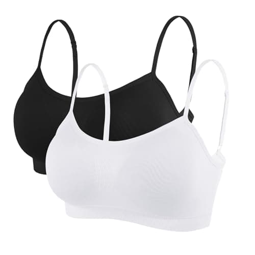 Image of Litthing Women Sports Bra Seamless Comfort Bras Padded Ladies Tops Adjustable Strap Bralettes Vest Style Athletic Wireless Wrap Chest Crop Top for Yoga Fitness Exercise