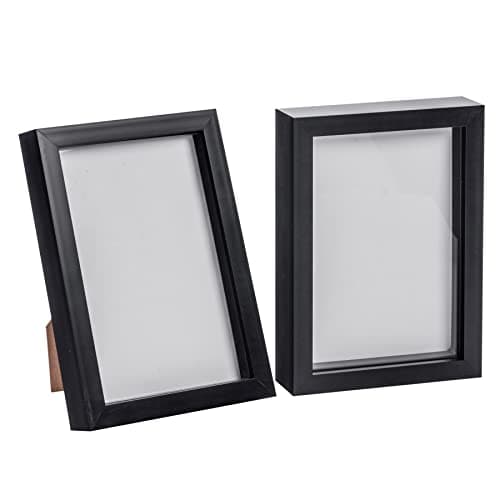 Image of Nicola Spring 3D Shadow Box Photo Frame - A5 (6 x 8") - 3D Photo Frame Picture Frame Memory Box Display Case for Photos, Memorabilia, Artworks, Crafts, Decoration, A5(6x8inch) Black - Set of 2