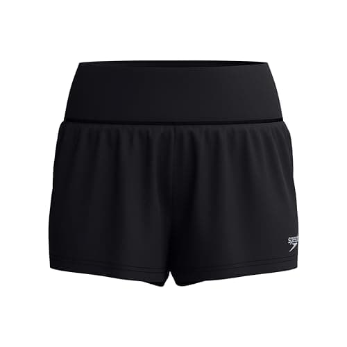 Image of Speedo Women's Lookout Shorts | 4-Way Stretch Soft Fabric | Swim | Gym | Run | Quick Drying Swimwear, Anthracite, M