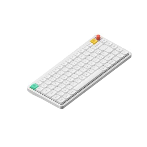 Image of nuphy Air75 V3 Hot Swappable wireless mechanical keyboard, 84 keys 75% Custom low profile keyboard with Knob, RGB Backlit,Support Bluetooth/2.4GHz/USB-C,UK Layout(White/Blush nano Switch)
