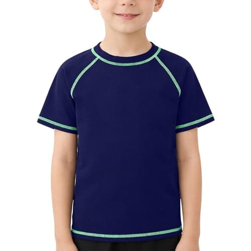 Image of ADUDVLO Rash Vest Boys Rash Vest, Toddler Kids Youth Rashguard Water Shirt UPF+ 50 Quick Dry Shirts, Boys Swim Top 3-12 Years (UK, Age, 5 Years, 6 Years, Regular, Navy)