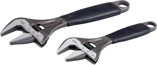Image of Bahco Adjust 9031/29 Ergo Adjustable Wrench Extra Wide Jaw Twin Pack 6″ & 8″