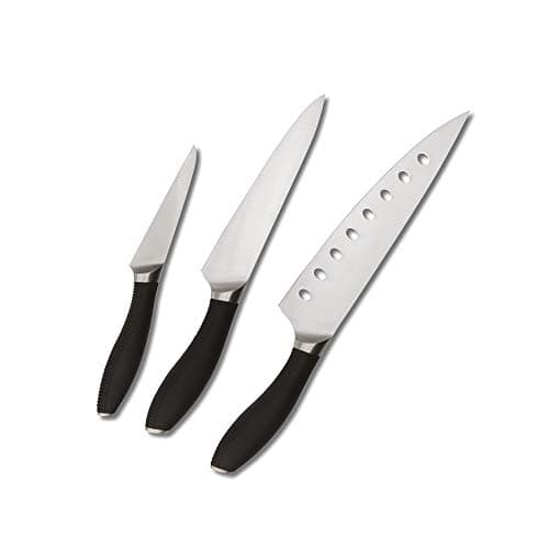 Image of Circulon - 3 Piece Knife Set - Japanese Stainless Steel - Non Stick Blades - Textured Handles - Professional Knife Set, Silver