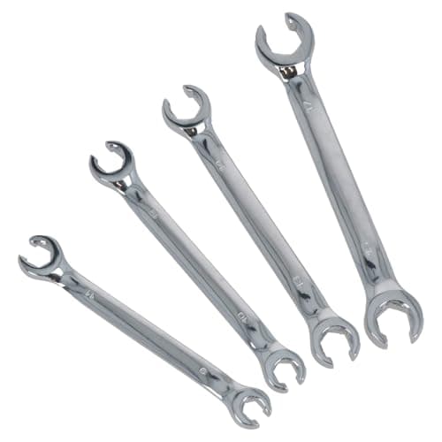 Image of AB Tools Metric 6PT Open Ended Flare Nut Wrench Spanner Set 9 – 17mm Brake Pipe 4pc