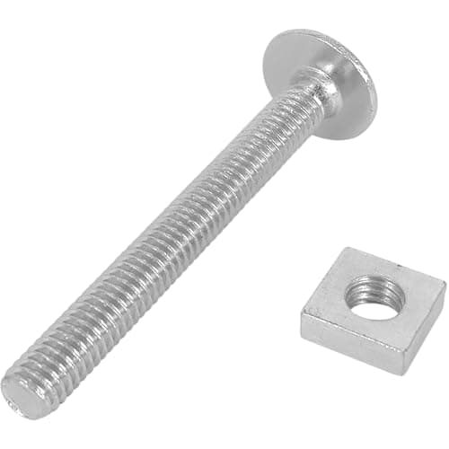 Image of Merriway BH02162 (11 Pcs) Cross Slotted Truss Head Roofing Bolts with Nuts, Bright Zinc Plated M6 x 50mm - Pack of 11 Pieces