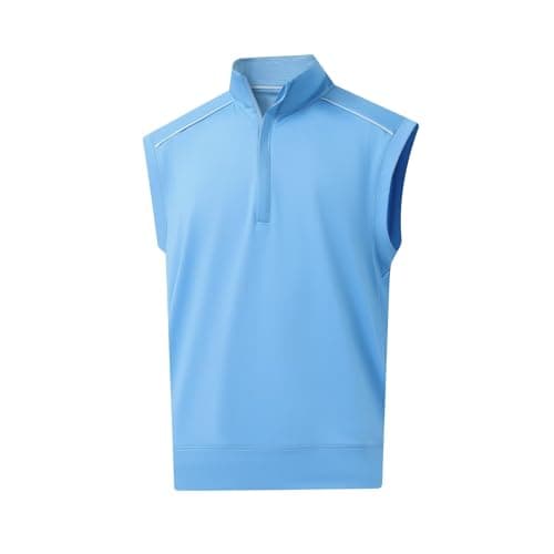Image of M MAELREG Golf Vests For Men Dry Fit Lightweight Moisture Wicking Performance Sports Breathable Golf 1/4 Zip Pullover Men, Sky Blue, X-Large