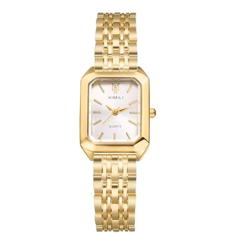 Image of Avaner Women's Bracelet Square Watches: Gold Silver Stainless Steel Strap Analog Quartz Elegant Wrist Watches