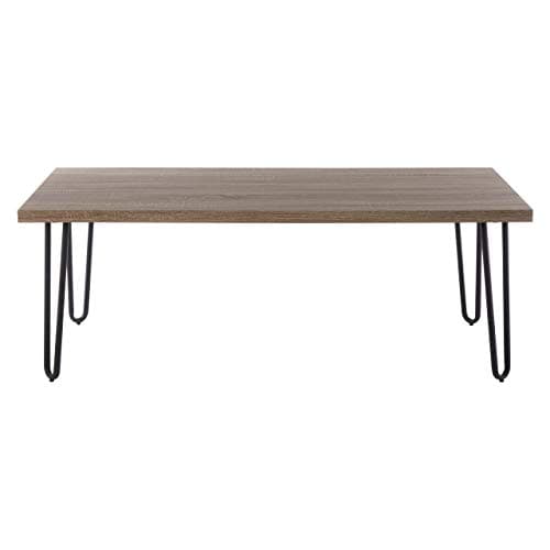 Image of Premier Borough Coffee Table, Faux Wood Veneer, Matte Black Legs