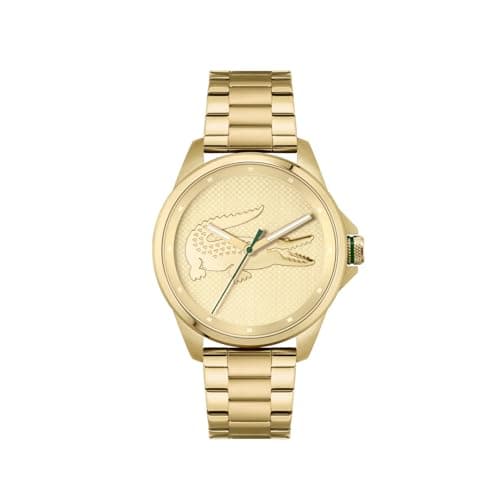 Image of Lacoste Analogue Quartz Watch for Men LE Croc Collection with Gold Colored Stainless Steel Bracelet - 2011133