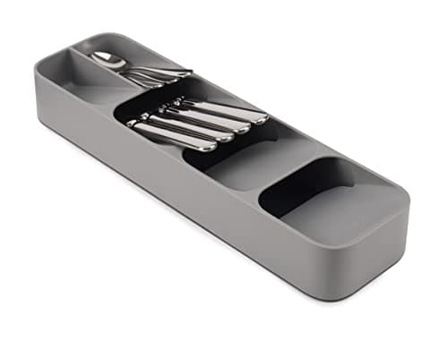Image of Joseph Joseph Drawer Store - Compact Cutlery Drawer Organizer, 5 compartments, holds 24+ pieces - Grey