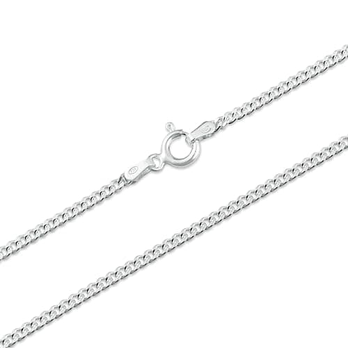 Image of Heather Needham Sterling Silver 2.1 mm Diamond Cut Curb Chain Necklace | 16, 18, 20, 22 Inch Chain | 925 Sterling Silver Necklace for Women | Gift Boxed 8502 (22)