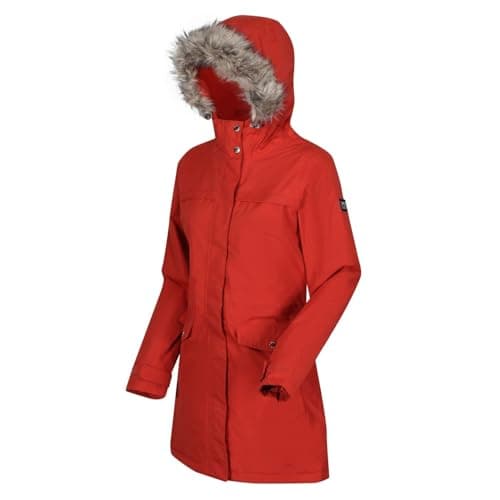 Image of Regatta Serleena II Waterproof Taped Seams Insulated Lined Hooded Jacket with Security Pocket Jacket - Burnt Tikka, 8