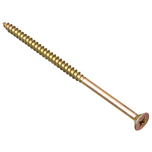 Image of ForgeFix Multi-Purpose Single Thread Screws | 6.0 x 150mm | Zinc Yellow Passivated | Box 100