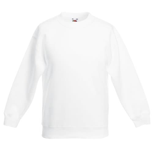 Image of Fruit of the Loom Childrens Unisex Set In Sleeve Sweatshirt (Pack of 2) (7-8) (White)