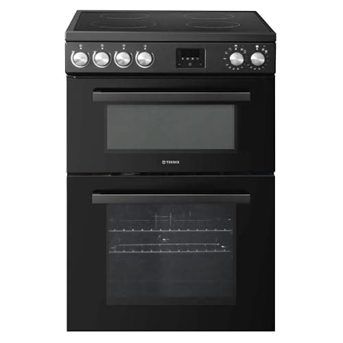 Image of Teknix TKED64B 60cm Ceramic Double Oven Electric Cooker - Black