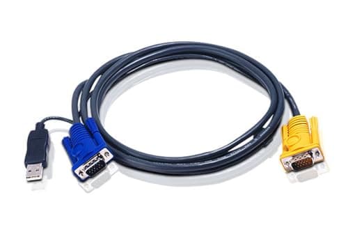 Image of ATEN 1.8M USB KVM Cable with 3 in 1 SPHD and built-in PS/2 to USB converter 2L-5202UP UK, 1.8 meters