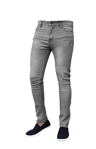 Image of Mad Ink Mens Denim Super Stretch Skinny Slim FIT Jeans All Waist & Leg Sizes (30W X 30L, Grey)