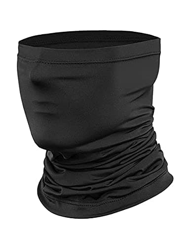 Image of Shauoal Neck Gaiter Face Cover FG01 Elastic Head Wrap Mask for Cycling Running Outdoor Activities- Black,Thin