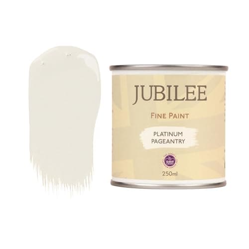 Image of Guild Lane Jubilee Furniture Paint – Upcycle & Transform Wood, Metal & Glass – Soft Sheen Finish for Indoor & Outdoor – Durable & Easy to Apply Multi-Surface Paint (Platinum Pageantry, Grey, 250ml)