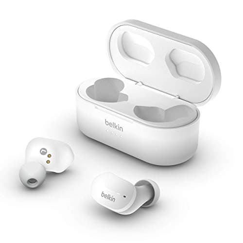 Image of Belkin SoundForm True Wireless Earbud Headphones (Bluetooth Earphones for iPhone, Samsung, Google, Touch Control, Portable Charging Case, 24 Hours Playtime, Noise Isolation, Sweatproof) - White
