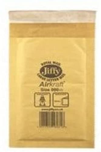 Image of Jiffy JL-GO-000 90 x 145 mm Airkraft Lightweight A7 Postal Bag (Size 000), Gold, Box of 150