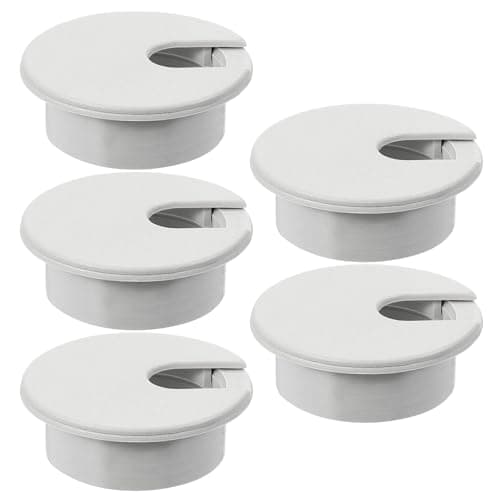 Image of PATIKIL Cable Hole Cover, 5pcs 1.38inch/35mm Desk Wire Cord Cable Grommets Hole Cover for Office PC Desk Cable Organizer, Grey