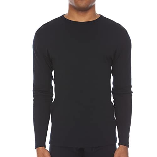 Image of Wool Basics Men's Midweight 100% Merino Wool Crew Black - Anti Odor No Itch Renewable Fabric - black - S
