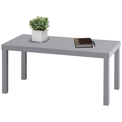 Image of URBNLIVING Coffee Sofa Side End Desk Table for Living Room, Home Office, Functional Accent Furniture, Stylish Desk Table for Office or Living Room, Modern Home Wooden Furniture - Grey