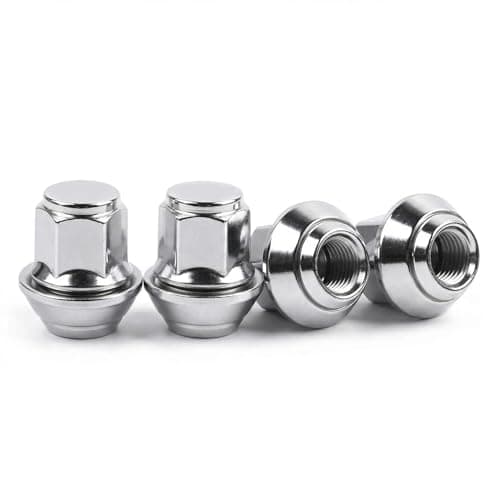 Image of MIKKUPPA M12x1.5 Alloy Wheel Nuts - 30mm Thread, 19mm Hex Replacement for Fiesta, Focus, Fusion, Grand, GT, KA, Kuga, Mondeo, Mustang, Car Accessories (4Pcs, Chrome, Steel, 12-Month Warranty)