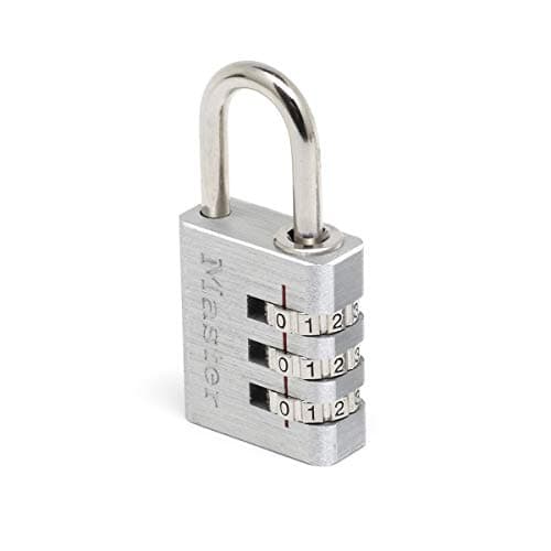 Image of Master Lock 7630EURD Combination Padlock in Aluminium, Grey, 3 x 6,5 x 1,3 cm