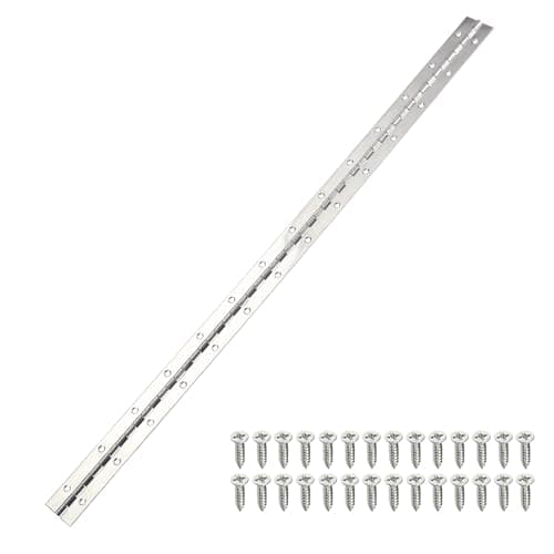 Image of sourcing map Piano Hinge, 30 Inch x 1.5 Inch Stainless Steel Continuous Hinge Door Hinge with Holes, for Boat Cabinet Door Box Furniture, Silver