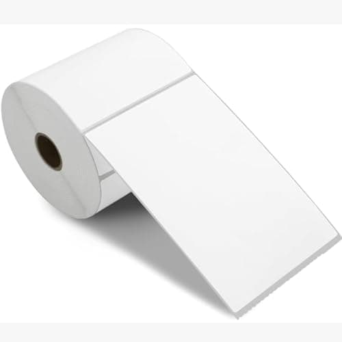 Image of Roll of 500 White Self Adhesive Thermal Printer Labels 4" x 6" (10.16 x 15.24cm) - Compatible with Zebra & MUNBYN Printers for Amazon, Ebay, Royal Mail, Address Postage Shipping Label