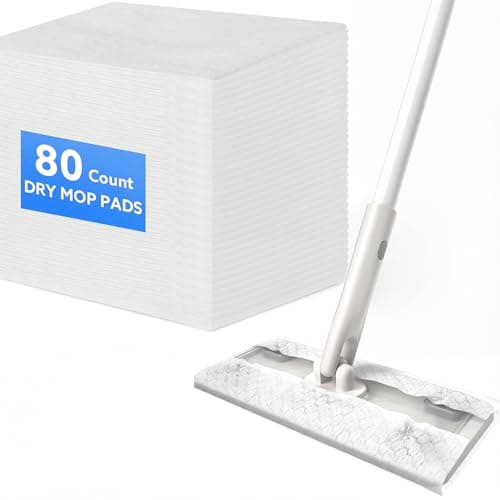 Image of 80 Count Dry Sweeping Cloths Pads Compatible with Flash Sweeper, Disposable Duster Mop Refills, Non-Woven Mop Refill Pads for Floor Cleaning