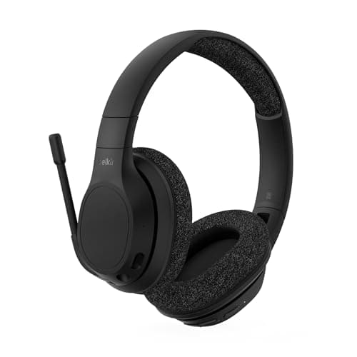 Image of Belkin SoundForm Adapt Wireless Headset with Microphone, wireless headphones with built-in boom mic, multipoint connection, ENC, 65+H Bluetooth computer over ear headphones for PC, laptop, office