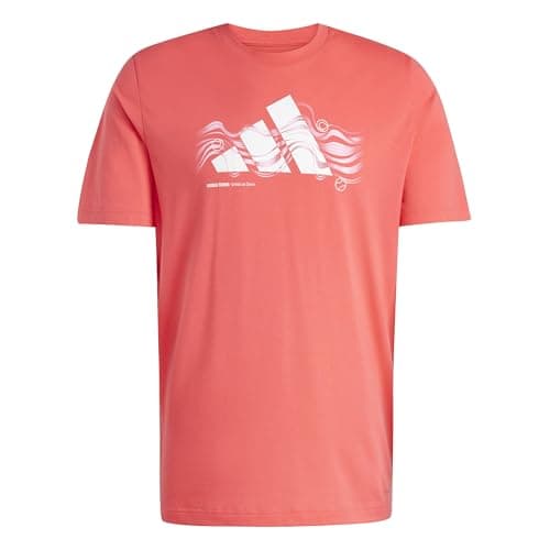 Image of adidas Men's Tennis Logo Heat Graphic T-Shirt, semi Lucid red, L