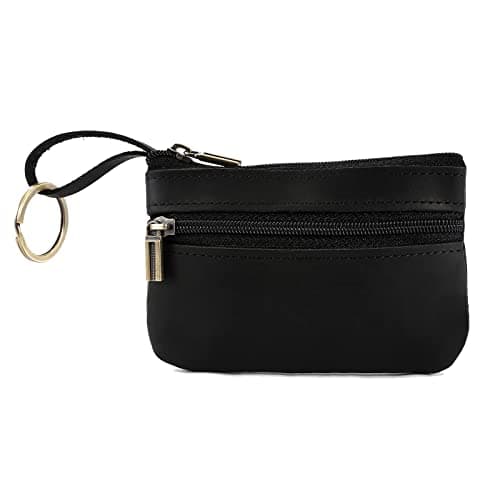 Image of Leather Men's Tray Purses - Coin Purse, Cash Change Wallet, Key Holder, Money Pouch - Black